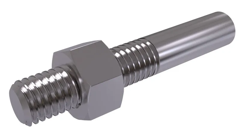 DIN 525 Шпилька приварная с гайкой, резьбовая стальная, соответствует ISO 2339