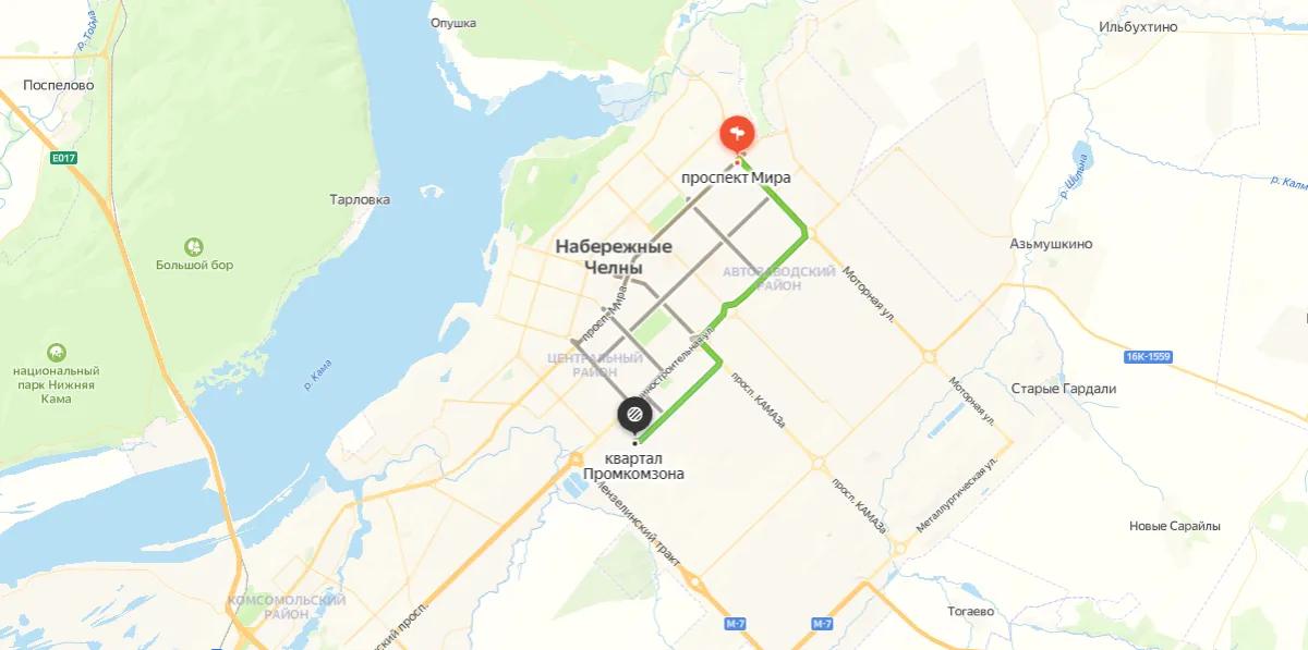 Карта проезда до КМП-Трейд в Набережных Челнах